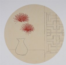 合欢花国画装饰画