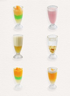 玻璃物品彩色清新玻璃杯奶茶产品实物