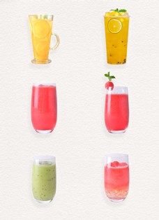 绚丽玻璃杯果汁系列产品实物