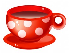 咖啡杯矢量红色茶杯元素