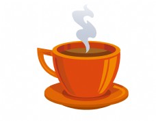 咖啡杯矢量橙色杯子元素