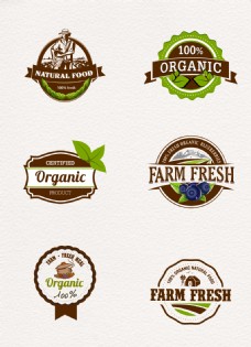 水果农场手绘农产品标签矢量素材