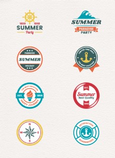 8款夏季度假标签矢量素材