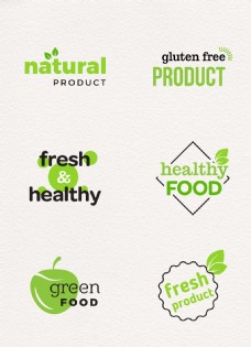 简约绿色有机食品标签矢量素材