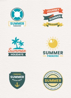 创意夏日度假标签矢量素材