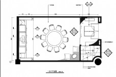 餐饮空间中式餐饮包厢室内空间平面图
