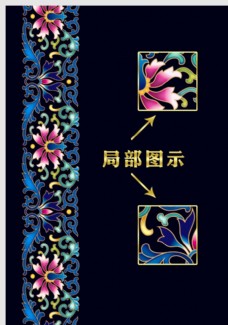 花样中式古典纹样青花花纹