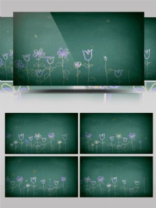 校园黑板上的粉笔花