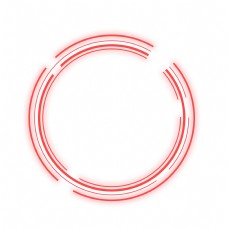 形色边框红色圆形断线科技感边框
