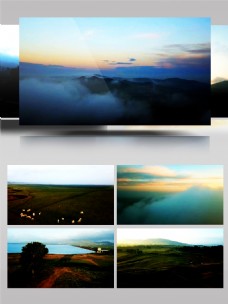 美丽的云中草原云中河视频素材