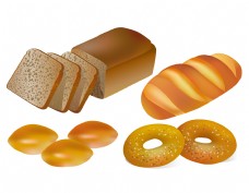 卡通面包甜甜圈矢量元素