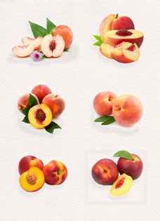 夏日新鲜桃子透明水果素材