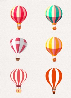 度假空中美丽热气球矢量设计