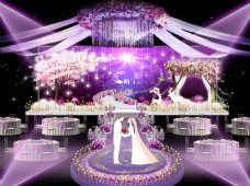 紫色婚礼效果图