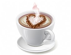 咖啡杯浪漫唯美心形咖啡元素