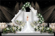 白绿色大理石风格婚礼设计