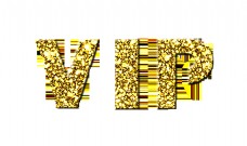 vip会员卡金色纹理立体字设计