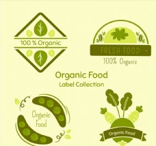 豌豆绿色有机蔬菜标签