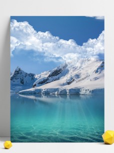 冰山湖泊天空唯美空旷合成图片背景