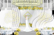 黄灰系列简约婚礼效果图
