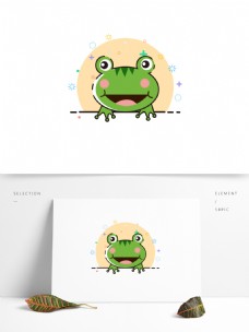 MEB风格卡通手绘可爱青蛙矢量小图标