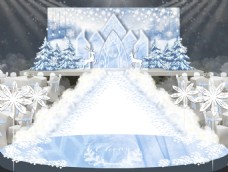 冰雪主题婚礼舞台效果图背景