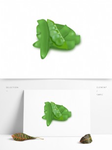 二十四节气原创鼠绘处暑蔬菜豌豆元素设计