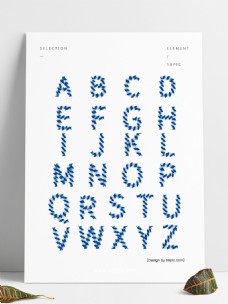 英文二十六字母几何字体素材套图