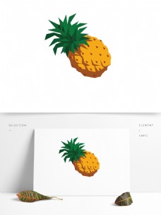 卡通菠萝菠萝几何可商用元素