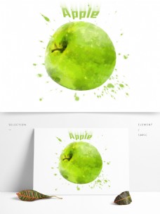 绿色蔬菜手绘青苹果原创商用元素