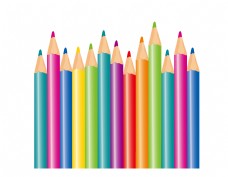 美术绘画彩色铅笔矢量图