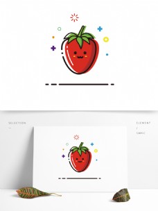 草莓水果MBE卡通可爱夏季处暑矢量元素