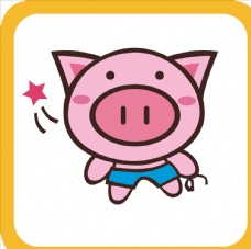 宠物猪卡通动物图标标识