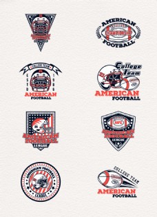 字体时尚橄榄球标签设计矢量素材