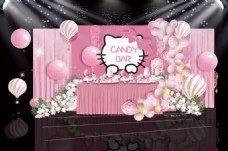 粉色卡通可爱宝宝宴甜品区效果图