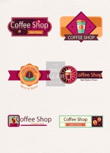 咖啡杯可乐风咖啡店标志素材