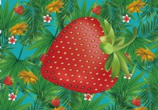 绿色蔬菜创意热带草莓