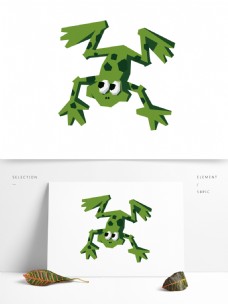 卡通几何青蛙可商用元素