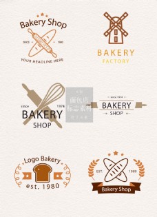 咖啡创意的面包店标志素材