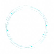 形色边框创意蓝色科技线条圆形边框插画