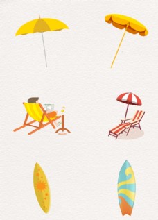 创意夏日沙滩度假矢量素材