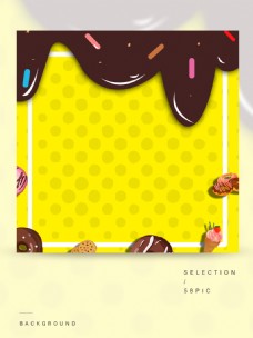 冰淇淋海报甜点巧克力冰淇淋黄色海报背景