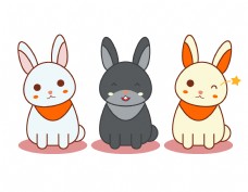 小可爱卡通可爱小兔子元素