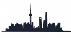 上海城市剪影东方明珠