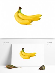 香水元素手绘香蕉水果原创可商用元素