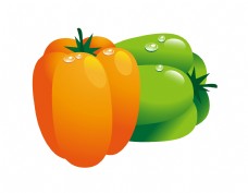 绿色蔬菜卡通彩色青椒元素