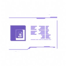 信息科技感紫色正方形矢量图