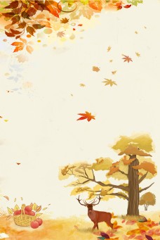 彩色枫叶植物秋季背景