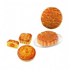 秋日中秋节各种月饼素材元素设计png