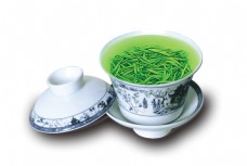 茶杯绿茶一杯绿茶茶叶图案设计png